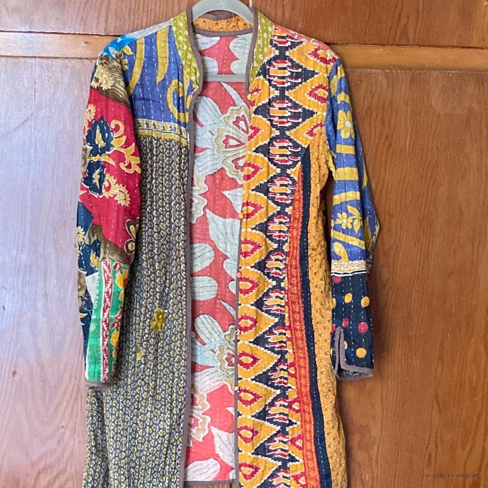 Reversible Kantha Quilt Patchwork Coat